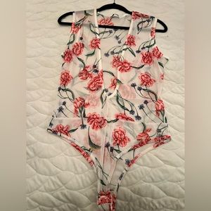 Never worn sheer floral body suit